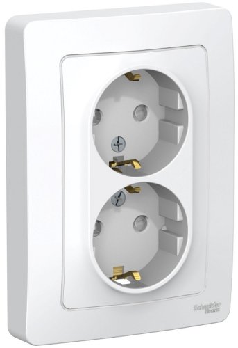 Розетка с заземлением Systeme Electric Blanca 1-м. 2-мод. шторки белый картинка